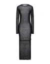 Ader Error Woman Midi Dress Black Size 1 Rayon, Linen In Black