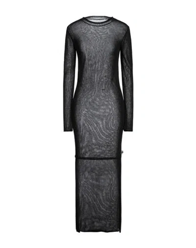 Ader Error Woman Midi Dress Black Size 1 Rayon, Linen