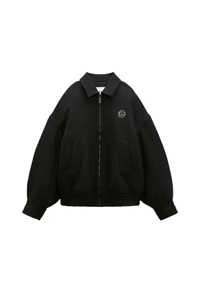 Pre-owned Ader Error Women's  X Zara Oversized Bomber Jacket In Black