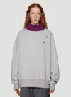 Ader Error Women Man To Man Knitted-neck Sweatshirt In Gray