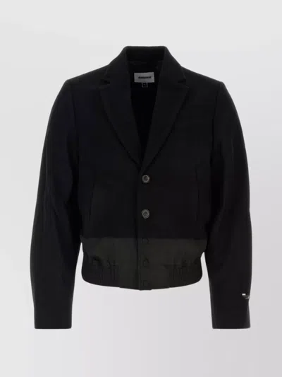 Ader Error Wool Blend Jacket With Elasticated Hem In Black