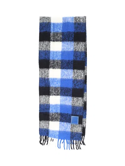 Ader Error Wool Blend Knit Scarf For Men In Blue