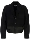 Ader Error Wool Blend Jacket With Elasticated Hem In Black
