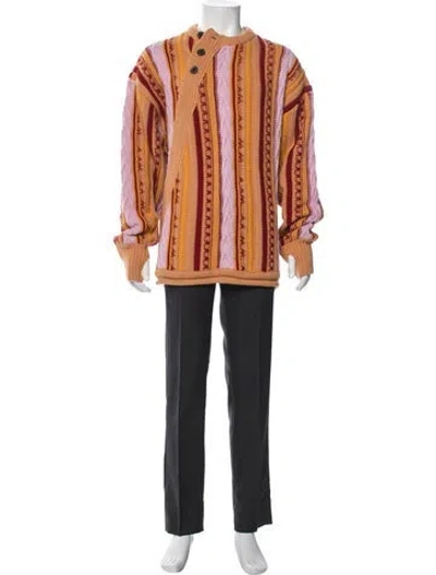 Pre-owned Ader Error Wool Crew Neck Cardigan W/ Tags In Orange