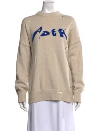 Pre-owned Ader Error Wool Graphic Print Sweater In Neutrals