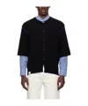 Ader Error Black Pleated Cardigan In Black