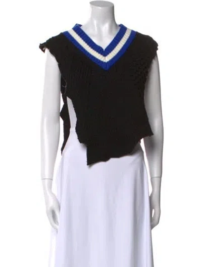 Pre-owned Ader Error Wool V-neck Sweater In Black