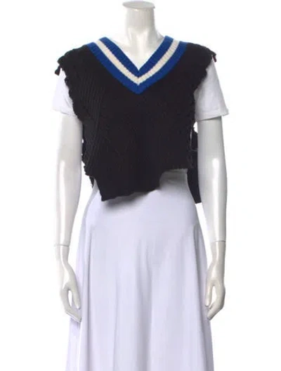 Pre-owned Ader Error Wool V-neck Sweater In Black