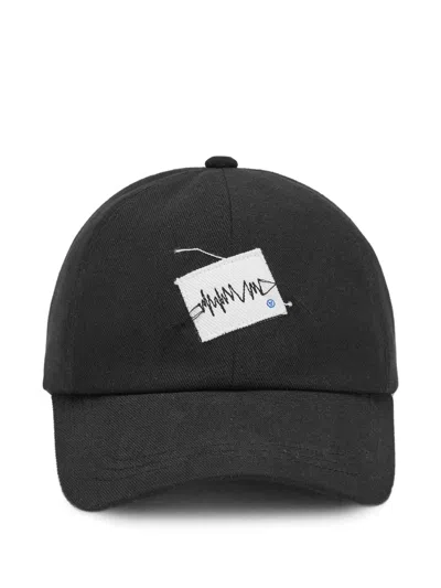 Ader Error Zigzag Embroidered-patch Baseball Cap In Black
