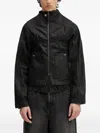 Ader Error Zip-fastening Pleated Denim Jacket In Black