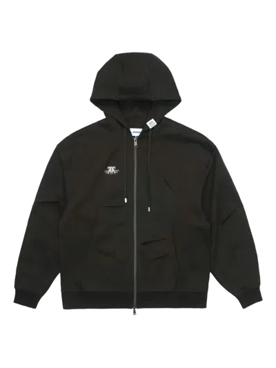 Ader Error Zip-up Hooded Sweatshirt In Gray