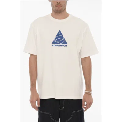 Adererror Ader Error Solid Color Crew-neck T-shirt With Contrasting Men's Logo