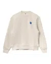 Adererror Semi-oversized Cotton Sweatshirt With Tetris Logo Patch In Neutral