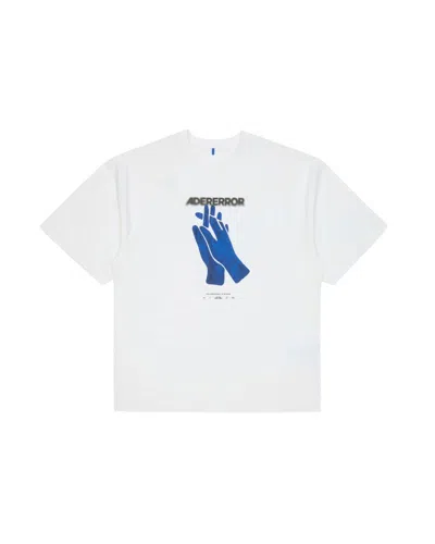 Adererror Semi-oversized T-shirt With Artistic Handwork Print In White