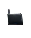 Adererror Slanted Zipper Closure Wallet With Blue Logo In Black