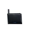 Adererror Slanted Zipper Closure Wallet With Blue Logo In Black