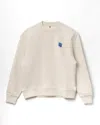 Adererror Semi-oversized Cotton Sweatshirt With Tetris Logo Patch In Neutral