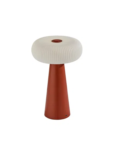 Adesso 11.25" Plastic Ozzie Led Cordles Table Lamp In Red