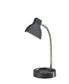 Adesso 13.5" Slender Led Desk Lamp In Black Brushed Steel