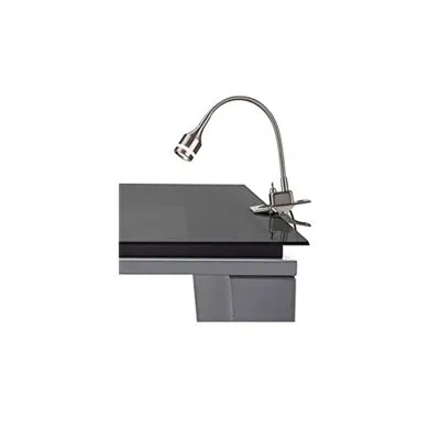 Adesso 14.5" Black Clip On Lamp In Silver