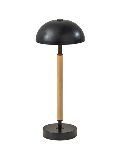 Adesso 14.6" Wood Ronny Cordless Led Table Lamp In Black