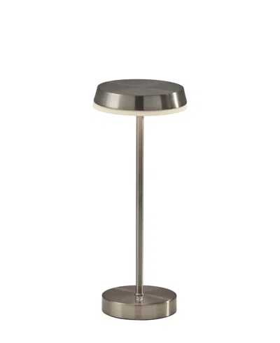 Adesso 15" Metal Tommy Led Cordless Table Lamp In Gray