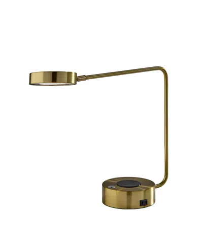 Adesso 15" Metal Viper Supercharger Led Desk Lamp In Gold