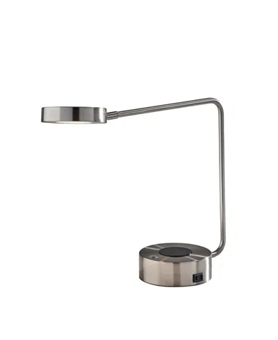 Adesso 15" Metal Viper Supercharger Led Desk Lamp In Silver