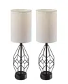 Adesso 16" Chiara Set Of 2 Table Lamps In Black