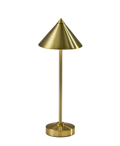 Adesso 16" Metal Ritchie Led Cordless Table Lamp In Gold