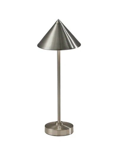 Adesso 16" Metal Ritchie Led Cordless Table Lamp In Gray