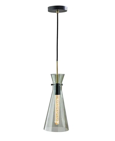 Adesso 18" Pole Walker Pendant In Black,antique-like Brass