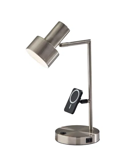 Adesso 19" Metal Rowe Supercharger Desk Lamp In Silver