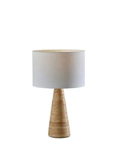 Adesso 21" Travis Table Lamp In Travertine Stone
