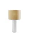 Adesso 24.25" Ceramic Primrose Table Lamp In White Ribbed Ceramic