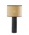 Adesso 28.75" Ceramic Primrose Large Table Lamp In Black Ribbed Ceramic