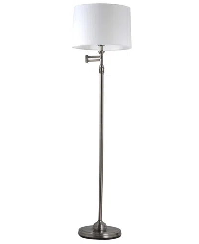 Adesso 57.44" Aaron Swing Arm Floor Lamp In Antique-like Pewter