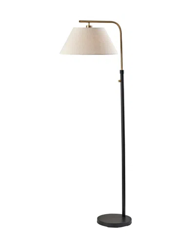 Adesso 58.5" Fletcher Floor Lamp In Black,antique-like Brass