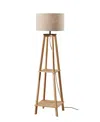 Adesso 59.75" Wood Kirby Shelf Floor Lamp In Natural Wood
