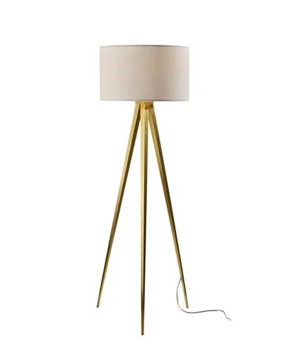 Adesso 60.25" Director Floor Lamp In Antique-like Brass