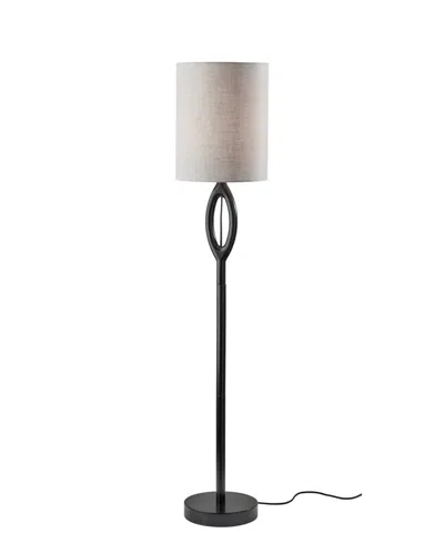 Adesso 61" Wood Mayfair Floor Lamp In Black Wood