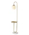 Adesso 61.25" Terra Shelf Floor Lamp In Antique-like Brass