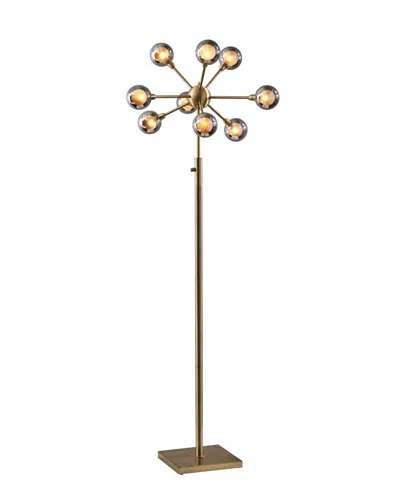 Adesso 70" Starling Led Floor Lamp In Antique-like Brass