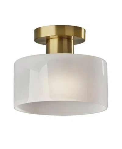 Adesso 7.75" Rhodes Flush Mount In Antique-like Brass