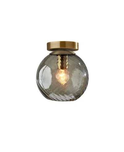 Adesso 9.5" Camden Flush Mount In Antique-like Brass