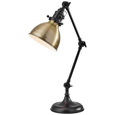 Adesso Alden Antique Bronze And Brass Adjustable Desk Lamp In Black