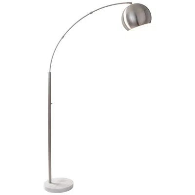 Adesso Astoria 78" High Brushed Steel Metal Modern Arc Floor Lamp