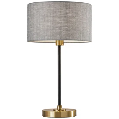 Adesso Bergen Black And Antique Brass Table Lamp