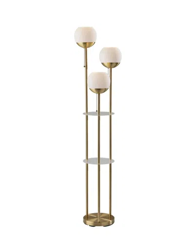 Adesso Bianca Shelf Lamp In Antique-like Brass