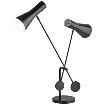 Adesso Bond Black Metal 2-light Touch Desk Lamp With Usb Port